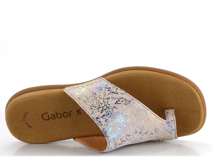 Gabor metalické pantofle žabky nude/multicolor 43.700.40